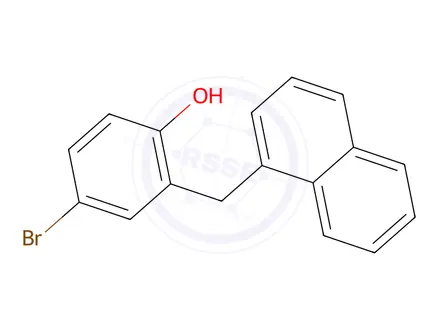 Chemical structure of 4-Bromo-2-[(naphthalen-1-yl)methyl]phenol