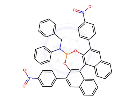 Chemical structure of N-benzyl-2,6-bis(4-nitrophenyl)-N-phenyldinaphtho[2,1-d:1',2'-f][1,3,2]dioxaphosphepin-4-amine