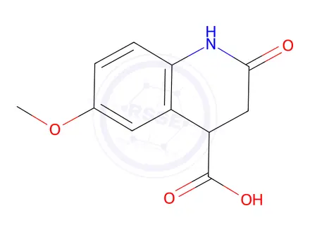 Chemical structure of 6-methoxy-2-oxo-1,2,3,4-tetrahydroquinoline-4-carboxylic Acid