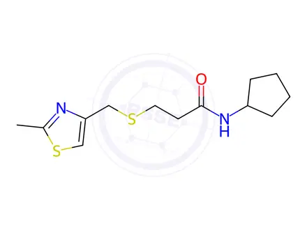 Chemical structure of n-Cyclopentyl-3-(((2-methylthiazol-4-yl)methyl)thio)propanamide