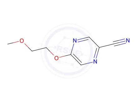 Chemical structure of 5-(2-methoxyethoxy)pyrazine-2-carbonitrile