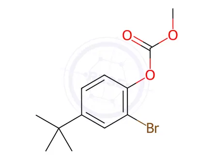 Chemical structure of 2-Bromo-4-(1,1-dimethylethyl)phenyl Methyl Ester Carbonic Acid