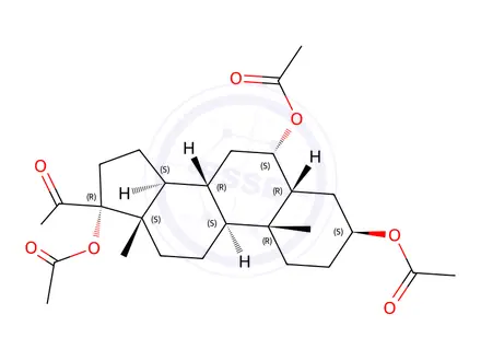 Chemical structure of pregnane-3,6,17-triol triacetate