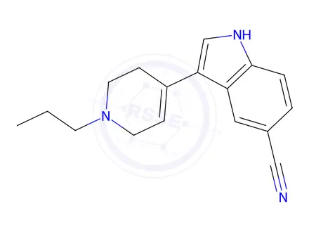Chemical structure of 3-(1-Propyl-1,2,3,6-tetrahydro-pyridin-4-yl)-1H-indole-5-carbonitrile