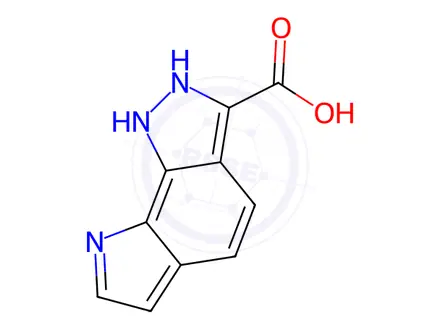 Chemical structure of 1,8-Dihydro-Pyrrolo[3,2-g]indazole-3-carboxylic acid