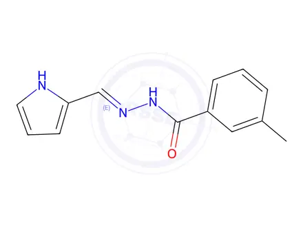 Chemical structure of 3-methyl-N'-(1H-pyrrol-2-ylmethylene)benzohydrazide