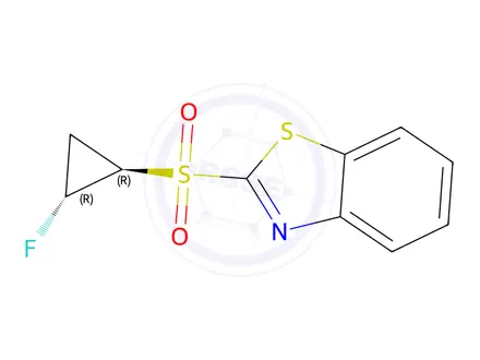Chemical structure of 2-(((1R,2R)-2-Fluorocyclopropyl)sulfonyl)benzo[d]thiazole