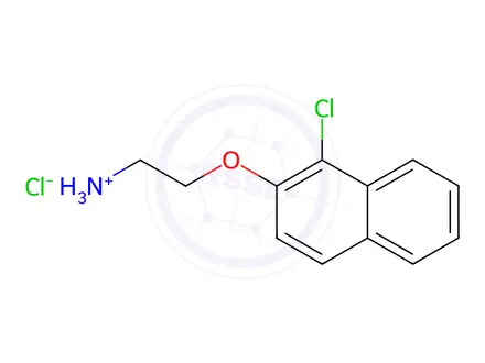 Chemical structure of 2-[(1-Chloronaphthalen-2-yl)oxy]ethanaminium chloride