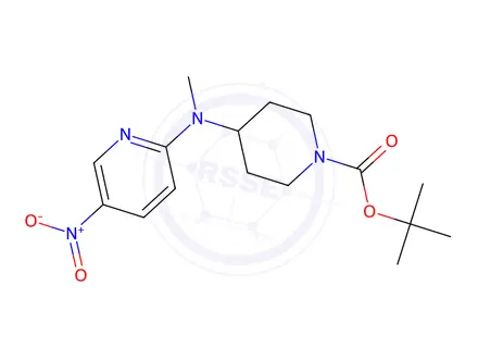 Chemical structure of tert-Butyl 4-(methyl(5-nitropyridin-2-yl)amino)piperidine-1-carboxylate