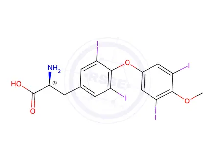 Chemical structure of (S)-2-Amino-3-(4-(3,5-diiodo-4-methoxyphenoxy)-3,5-diiodophenyl)propanoic Acid