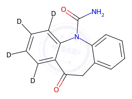 Chemical structure of Oxcarbazepine-d4 (1134188-71-8)
