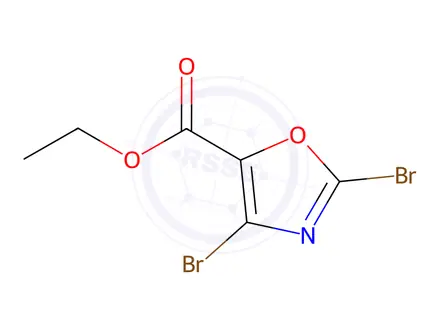 Chemical structure of 5-Oxazolecarboxylic acid, 2,4-dibromo-, ethyl ester