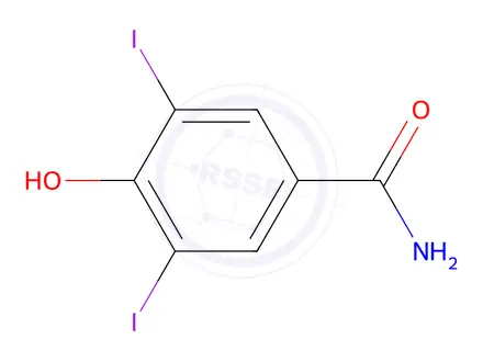 Chemical structure of 3,5-Diiodo-4-hydroxybenzamide