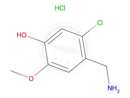 Chemical structure of 4-(aminomethyl)-5-chloro-2-methoxyphenol hydrochloride