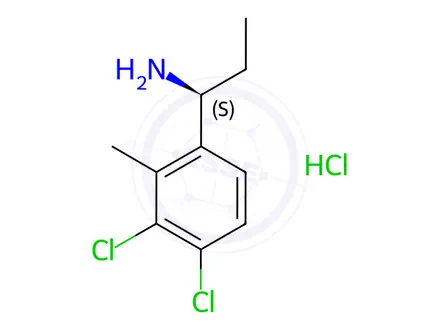 Chemical structure of (S)-1-(3,4-Dichloro-2-methylphenyl)propan-1-amine hydrochloride