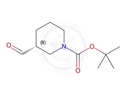 Chemical structure of (R)-tert-butyl 3-formylpiperidine-1-carboxylate