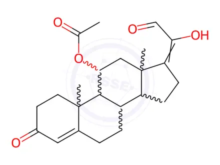 Chemical structure of (11β)-11-(Acetyloxy)-20-hydroxy-3-oxo-pregna-4,17(20)-dien-21-al