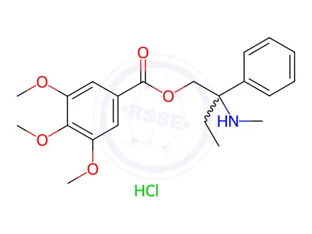 Chemical structure of N-Demethyl Trimebutine Hydrochloride
