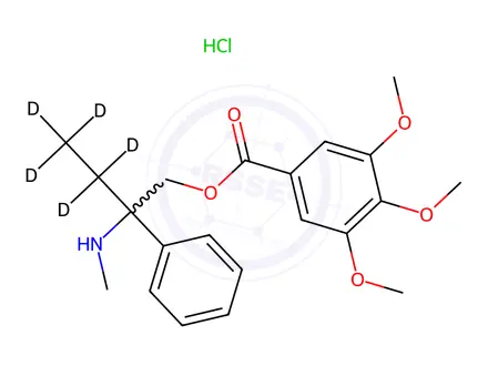 Chemical structure of Trimebutine Maleate Impurity 5-d5 (Trimebutine Maleate EP Impurity E Hydrochloride-d5) (Mixture of Enantiomers)