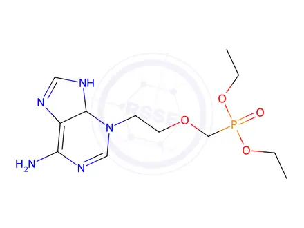 Chemical structure of diethyl ((2-(6-amino-4,9-dihydro-3H-purin-3-yl)ethoxy)methyl)phosphonate