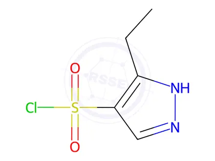 Chemical structure of 3-ethyl-1H-pyrazole-4-sulfonyl chloride