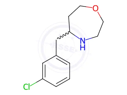 Chemical structure of 1,4-Oxazepine, 5-[(3-chlorophenyl)methyl]hexahydro-