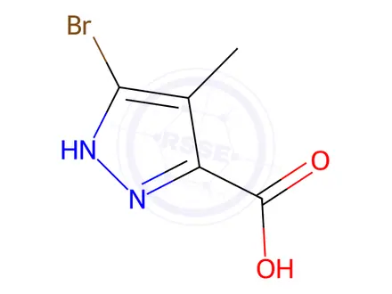 Chemical structure of 3-Bromo-4-methyl-1H-pyrazole-5-carboxylic Acid