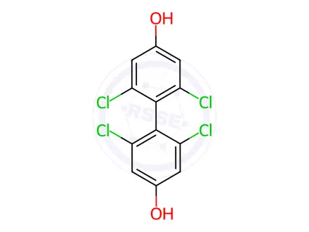 Chemical structure of 4,4'-Dihydroxy-2,2',6,6'-tetrachlorobiphenyl