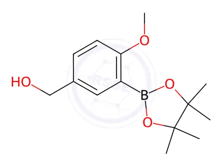 Chemical structure of (4-Methoxy-3-(4,4,5,5-tetramethyl-1,3,2-dioxaborolan-2-yl)phenyl)methanol
