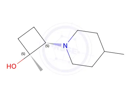 Chemical structure of (1S,2S)-1-Methyl-2-(4-methylpiperidin-1-yl)cyclobutan-1-ol