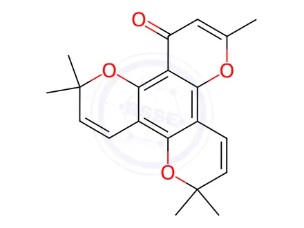 Chemical structure of 2,2,6,6,10-Pentamethyl-2H,6H,12H-benzo[1,2-b:3,4-b':5,6-b'']tripyran-12-one