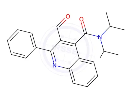 Chemical structure of 3-Formyl-N,N-diisopropyl-2-phenylquinoline-4-carboxamide