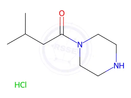 Chemical structure of 3-Methyl-1-(1-piperazinyl)-1-butanone hydrochloride