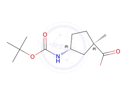 Chemical structure of (1R,3R)-3-((tert-butoxycarbonyl)amino)-1-methylcyclopentane-1-carboxylic acid