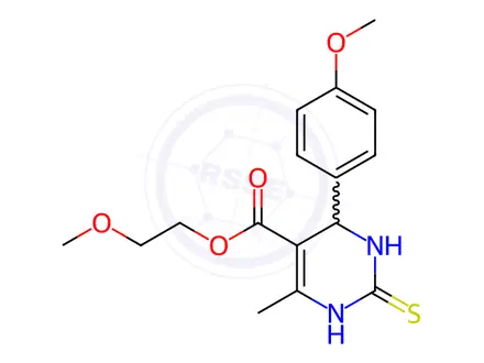 Chemical structure of 2-methoxyethyl 4-(4-methoxyphenyl)-6-methyl-2-thioxo-1,2,3,4-tetrahydropyrimidine-5-carboxylate