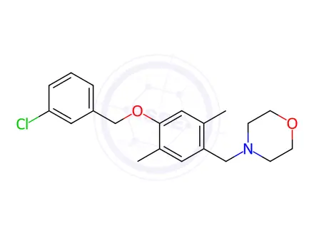 Chemical structure of 3-chlorobenzyl 2,5-dimethyl-4-(morpholinomethyl)phenyl ether