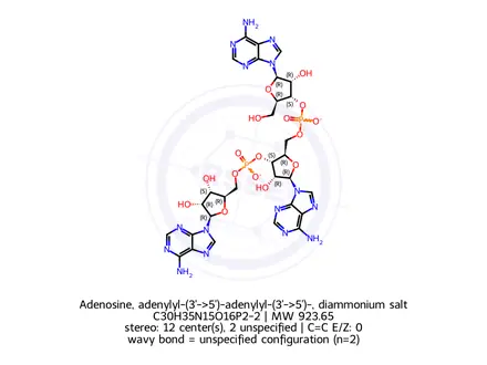 Chemical structure of Adenosine, adenylyl-(3'->5')-adenylyl-(3'->5')-, diammonium salt
