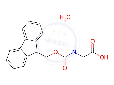 Chemical structure of Fmoc-sarcosine monohydrate