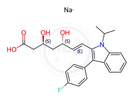 Chemical structure of (3S,5S)-Fluvastatin Sodium Salt