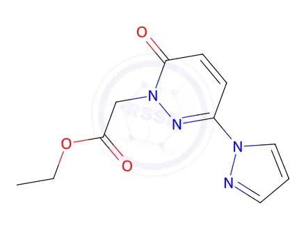 Chemical structure of Ethyl 2-(6-oxo-3-(1H-pyrazol-1-yl)pyridazin-1(6H)-yl)acetate