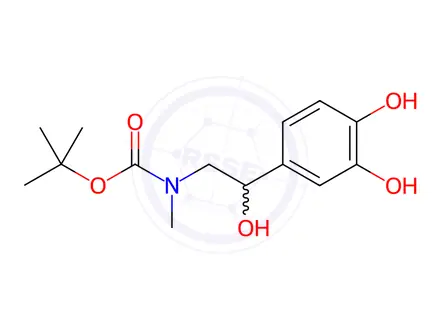Chemical structure of tert-Butyl (2-(3,4-dihydroxyphenyl)-2-hydroxyethyl)(methyl)carbamate