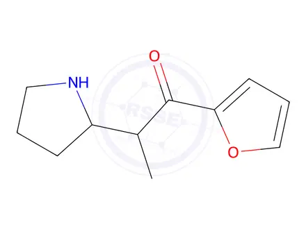 Chemical structure of 1-(Furan-2-yl)-2-(pyrrolidin-2-yl)propan-1-one