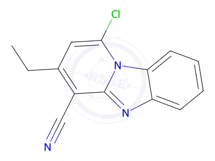 Chemical structure of 1-Chloro-3-ethylpyrido[1,2-a]benzimidazole-4-carbonitrile