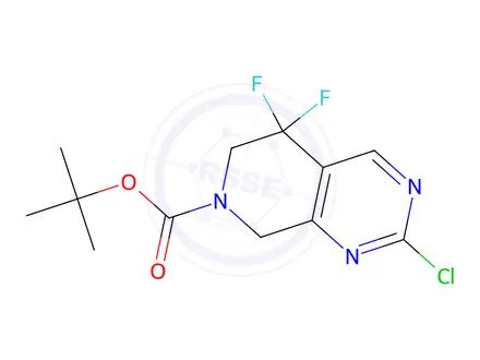 Chemical structure of Tert-butyl 2-chloro-5,5-difluoro-5,8-dihydropyrido[3,4-d]pyrimidine-7(6H)-carboxylate