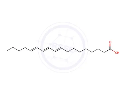 Chemical structure of octadeca-9-cis, 11-trans, 13-trans-trienoic acid