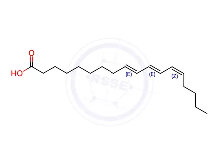 Chemical structure of (9E,11E,13Z)-9,11,13-Octadecatrienoic Acid