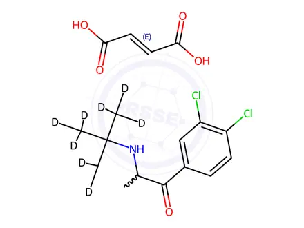 Chemical structure of 4-Chloro Bupropion-d9 Fumarate