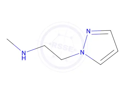 Chemical structure of N-methyl-2-(1H-pyrazol-1-yl)ethan-1-amine trihydrochloride