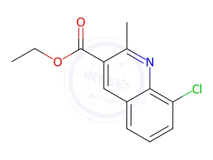 Chemical structure of ethyl 8-chloro-2-methylquinoline-3-carboxylate