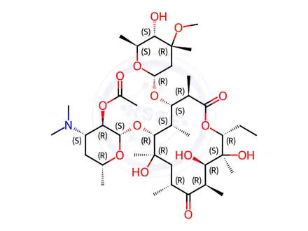Chemical structure of 2′-O-Acetylerythromycin A